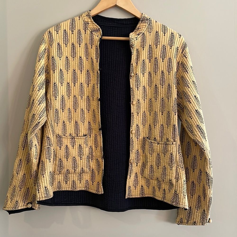 Vintage style reversible quilted jacket